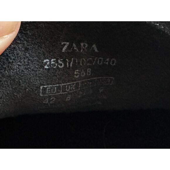 ZARA Men's Black Leather Loafers Size 42 EU 9 US Slip On Driving Moccasins - Picture 5 of 6